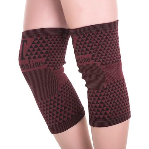 High elastic breathable bamboo charcoal knee support tourmaline magnetic knee brace pad patella 1 pair
