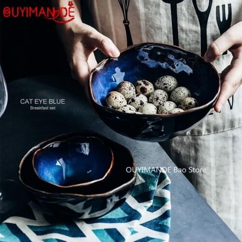 European porcelain deep bowl irregular bowl creative tableware irregular bowl dishes set noodle bowl