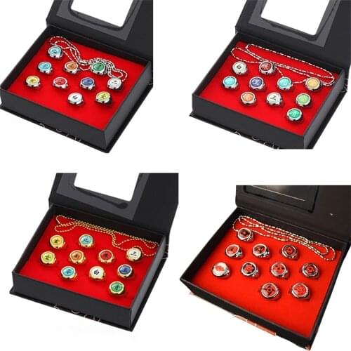 Akatsuki Member Cosplay Ring Itachi Hidan Tobi Pain Cartoon Jewerly Metal Accessory Set Necklace Halloween Christmas Gifts