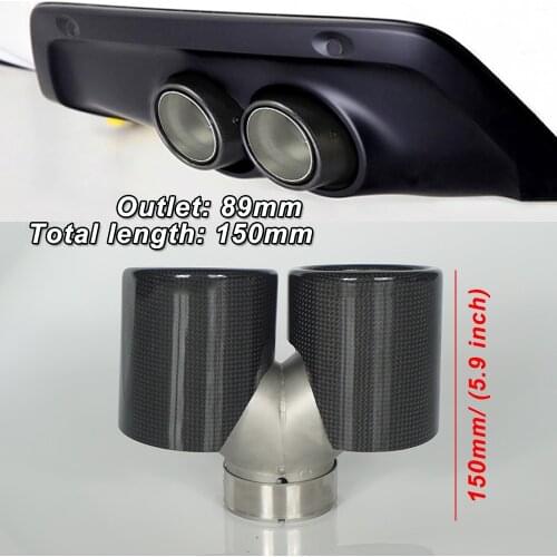 Short Y-shaped 2x89mm double-out carbon fiber tail throat automobile modified exhaust pipesuitable for2017 Lexus IS300