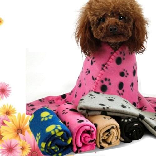 Lovely Pet Dogs Cats Bed Mat Warm Soft Fleece Mat Cover Puppy footprints Design Blanket #7
