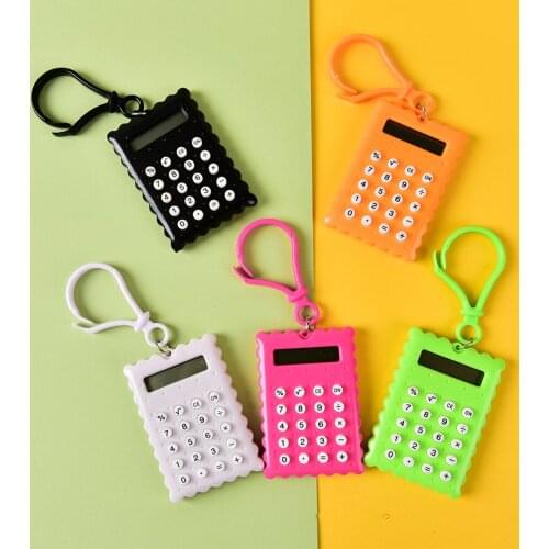 Mini Keychain Calculator Handheld Pocket Type Coin Batteries Calculator Small Battery Office Supplies Student Stationery