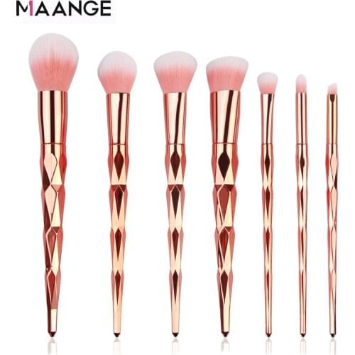 MAANGE 7/10Pcs Diamond Makeup Brushes Set Powder Foundation Eye Shadow Blush Blending Cosmetics Beauty Make Up Brush Tool Kits