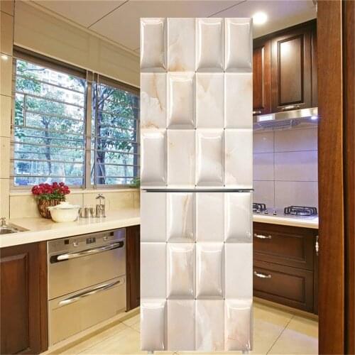 Simple pattern Stitching Fridge Sticker Refrigerator Wrap Freezer Skin Art Door Cover Wallpaper Home Living Kitchen Accessories