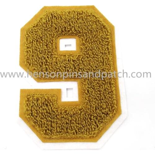 Customized small MOQ Letter Chenille Patches And Towel Embroidery letter cloth Badges