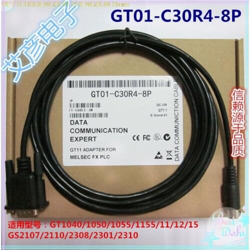 NEW communication line GT01-C30R4-8P GT11/GT15 touch screen and FX series PLC connection line