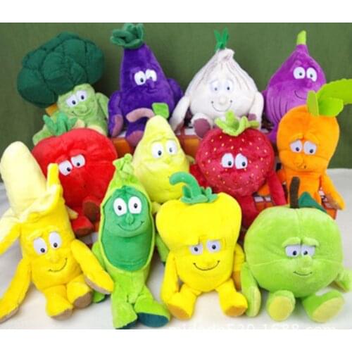 New Fruit vegetables series strawberry Broccoli Banana watermelon Cherry banana mushroom Soft Plush Doll Toys for Kids