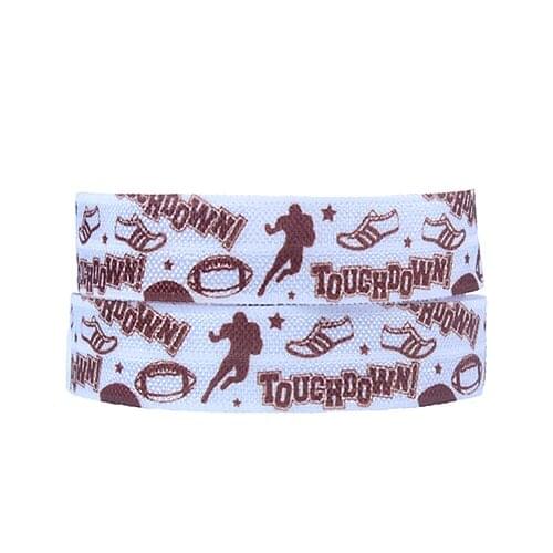 Wholesale 50 yards/lot baseball game patterns sports foe ribbon, 5/8" printing fold over elastic