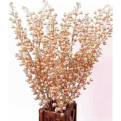 105cm Artificial Golden Palm Plants Plastic Wedding Leaves DIY Flower Arrangement Material Hotel Living Room Christmas Home Deco