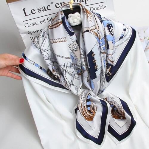 Women 100% Silk Square Scarf 88*88cm Hangzhou Pure Silk Bandana Wraps for Ladies Natural Real Square Silk Scarves Foulard Femme