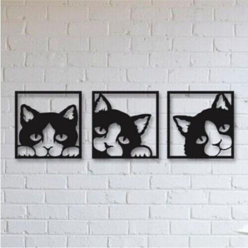 Gift Sandy Beach Cat 3'lü Wood wall Table wall graphics gráficos de parede настенная графика