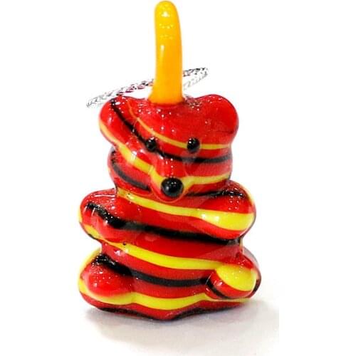 Hanging Colorful Glass Bear Ornaments Cute Vivid Mini Cartoon Animals Figurines Pendant Home Garden Christmas Decor Accessories