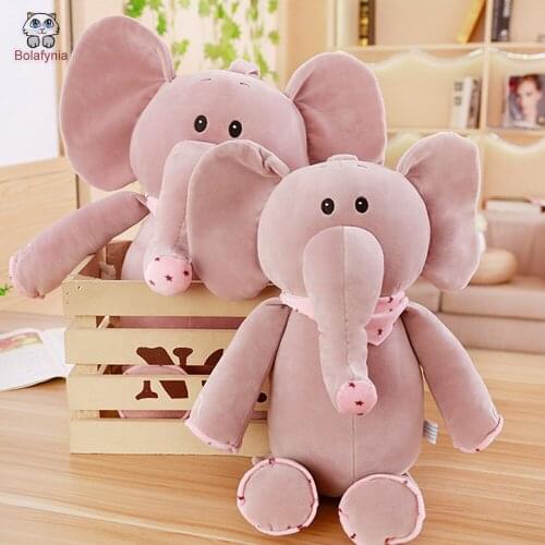 BOLAFYNIA Down cotton elephant pillow children plush stuffed toy baby kids toy for Christmas birthday gift