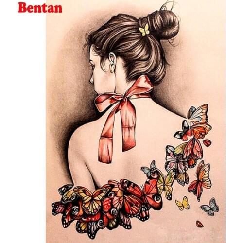 5D DIY Diamond Painting New Arrivals Diamond Mosaic Girl sexy human body butterfly Diamond Embroidery Decoration Home puzzle art