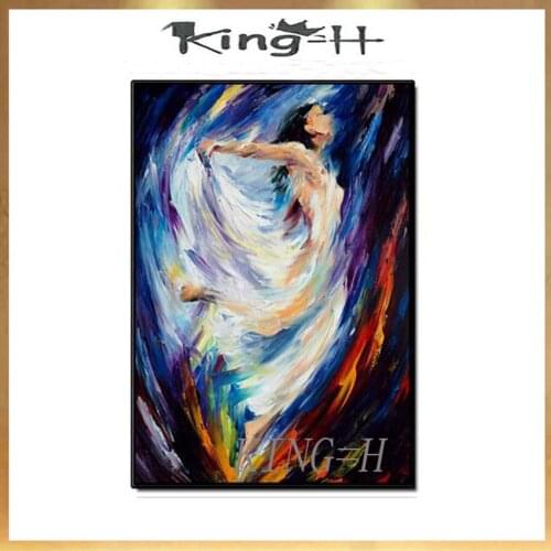 Sexy Blonde Girl Nude Woman Painting Palette Knife Painting handPainted on Canvas for Bedroom Hotel Wall Decoration