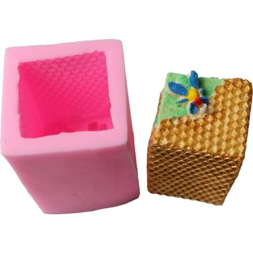 DIY Mold Bee Nest Candle Silicone Mold 3d Square Candle Fondant Cake Mould Pudding Mould Baking Decoration Tool