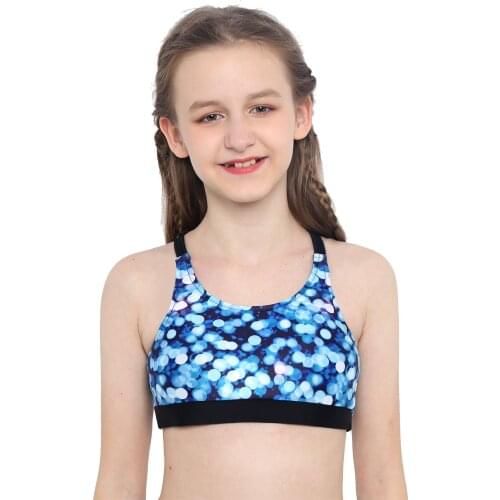 Kids Girls Running Vests Sportswear Sleeveless Sports Top Backless Straps Criss Cross Back Crop Top for Gym Workout Activewear