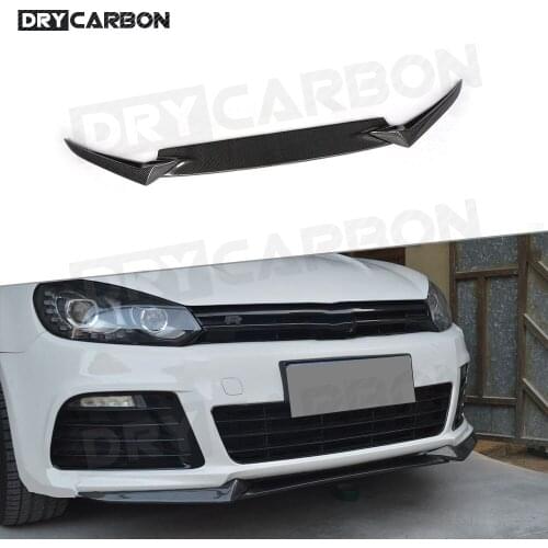 3 PCS Carbon Fiber Front Lip Chin Spoiler For Volkswagen VW Golf 6 VI MK6 R20 2010-2013 FRP Head Bumper Shovel Car Styling