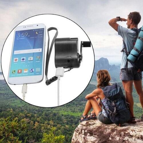 Hand Crank Phone Charger Manual Outdoor Hiking Camping Emergency USB Generator TPortable Ravel Charger Outdoor Survival Tools