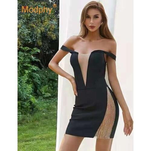 Free Shipping Women Crystal Bandage Dress Sexy Patchwork Strapless Bodycon Mini Dresses Club Evening Party Vestidos 2021 New
