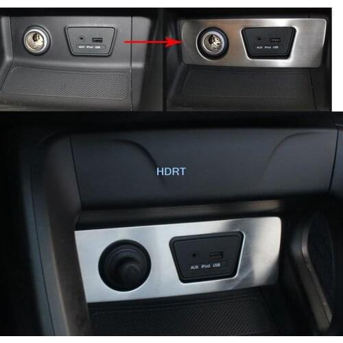 1pcs Car styling stainless steel Cigarette Lighter patch light box case fit for HYUNDAI ix35 2018 2019 2020 parts accessories