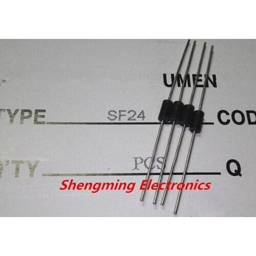 100PCS SF24 2A 400V DO-15 ultra fast recovery rectifier diodes