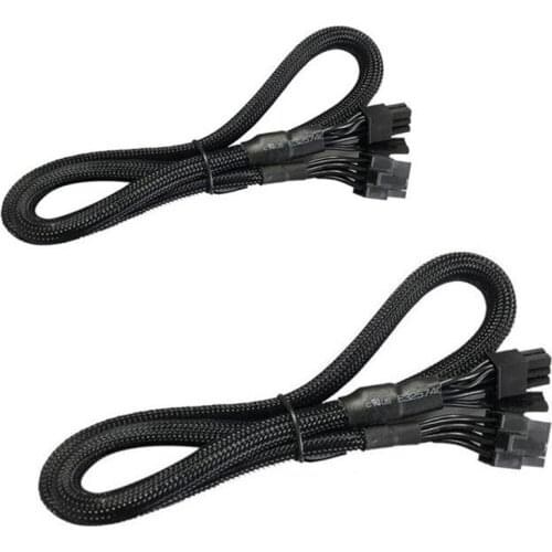 2 Pack 8 PIN TO 8 Pin (6+2) PCIE VGA Supply Cable Flex for EVGA Supernova 650 750 850 1000 1600 2000 G2 G3 P2 T2 GS