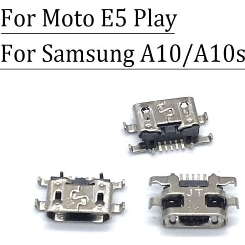 50Pcs，Micro USB Connector Charging Port For Samsung Galaxy A10S A10 / For Moto E5 Play Jack Plug