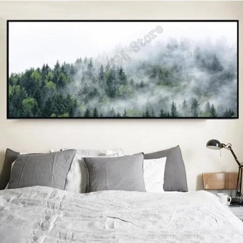 5D Diamond Painting Handwork Gift Nordic Decor Foggy Forest Natural Scenery Cross Stitch Embroidery Square Round Drill FF3835