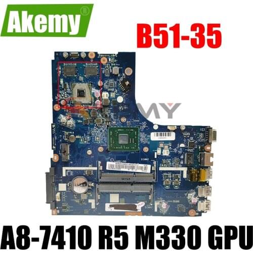 AKemy 5B20J22807 5B20J22902 LA-C293P for Lenovo B51-35 notebook motherboard A8-7410 R5 M330 GPU DDR3 100% test work