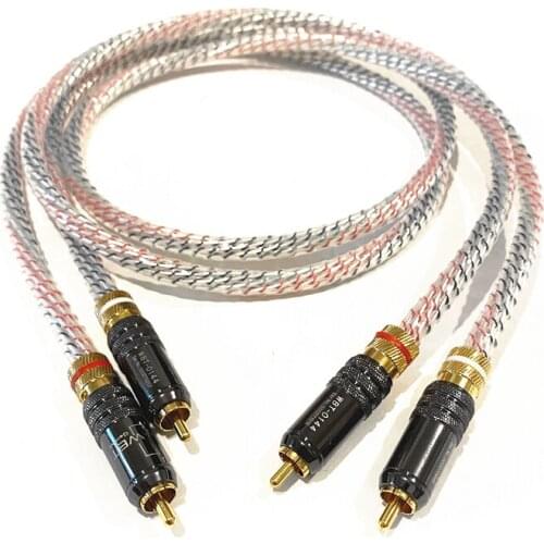 Audiophile Valhalla RCA Cable 8 Core with Gold Plated WBT Plug 16Awg HIFi Audio Line