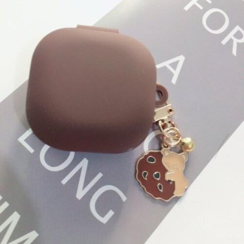 Coque sFor Samsung Galaxy Buds Live Case Cute Korea Cookies Bear Keyring Silicone Earphone Case for Samsung Live Cover fundas
