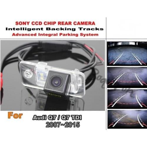 For Audi Q7 Q 7 TDI 2007 ~ 2015 Car Intelligent Parking Tracks Camera / HD CCD Back up Reverse Camera / Rear View Camera