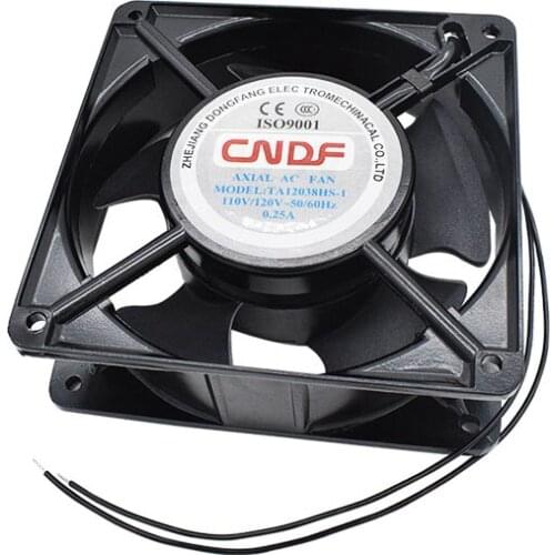 For CNDF TA12038HS-1 AC 110V 0.25A 120x120x38mm 2-wire Server Square Fan