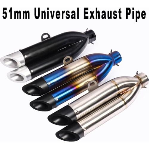 For MT09 RC390 CBR R6 51mm motorcycle Universal exhaust muffler, modified laser marking stainless steel Moto escape tail pipe