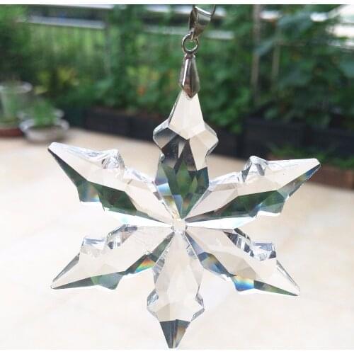 Hot Sale ! Crystal Flower 89mm Pendant+ Metal Hooks Crystal Pendants for Chandeliers