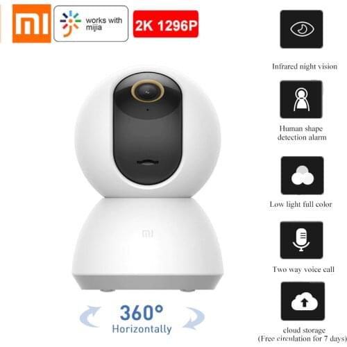 Xiaomi Mijia Smart IP Camera 2K 1296P WiFi Night Vision PTZ 360 Angle Rotation Webcam Baby Security Monitor for Mi Home APP