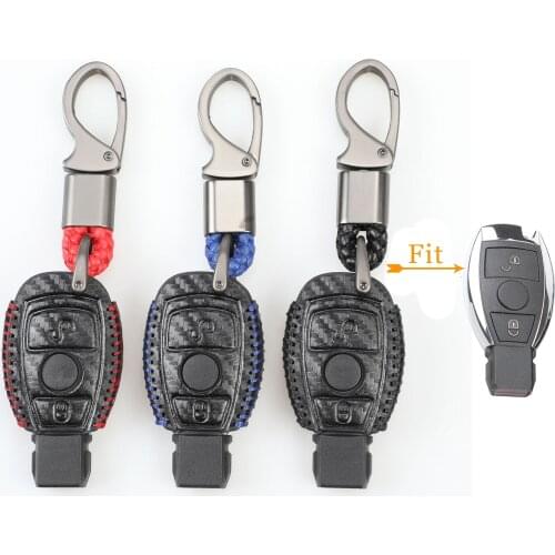 Kutery 2 Butttons Leather Remote Key Case For Mercedes Benz W203 W210 W211 W124 W202 W204 W212 Car Accessories