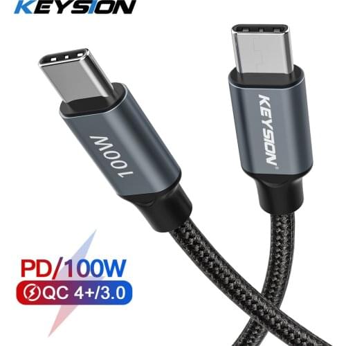 KEYSION 100W USB C To USB Type C Cable USBC PD Fast Charger Cord USB-C Type-c Cable For Redmi Note9 Samsung S20 Macbook Pro iPad