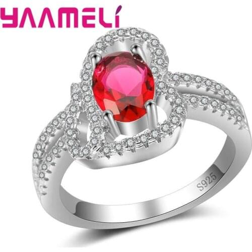 Classic Clear Crystal Round Personality Heart Geometrical Irregular Silver Ring Lady Charm Costume Jewelry Accessories