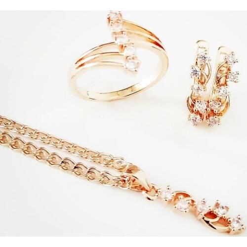 Womens Jewelry Set Fashion Necklace Earrings Set 585 Rose Gold Jewelry For Women Accessories for Lady