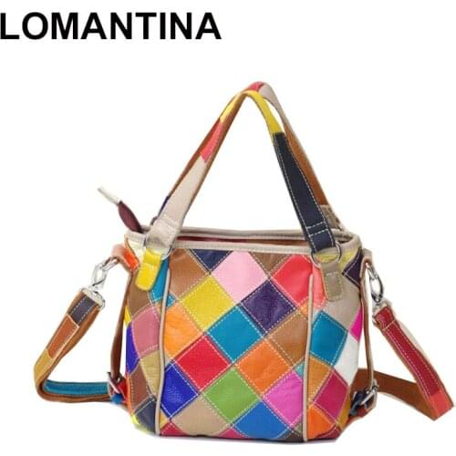 LOMANTINA Casual Small Plaid Colorful Handbags High Quality Ladies Shoulder Messenger Crossbody Bags For Women