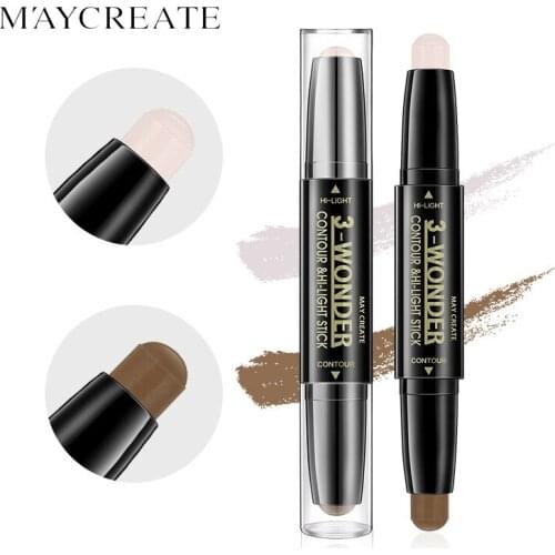 MayCreate 2 in 1 Face Makeup Concealer Pen Multi effect Double Head 3D Bronzer Highlighter Stick highlighter palette Makeup Set