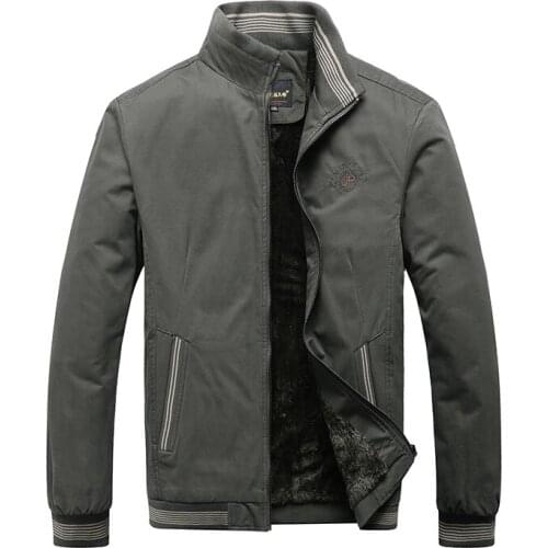 Winter Jacket Men Thincken Warm Coat Stand Collar Zipper Outwear Cotton Casual Windproof Bomber Men Jacket Jaqueta Masculina