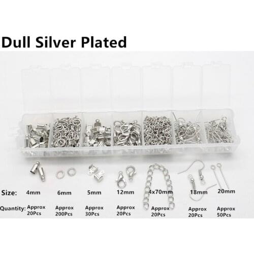 Gold/Silver Jewelry Accessories Kit (Open Jump Ring, Eye Pins, Lobster Clasp, Hooks, Ends Fastener Clasp,s Extend Chain)