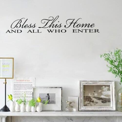 Bless This Home vinyl wall decal diy art mural quote removable wall stickers home decor living room doorway