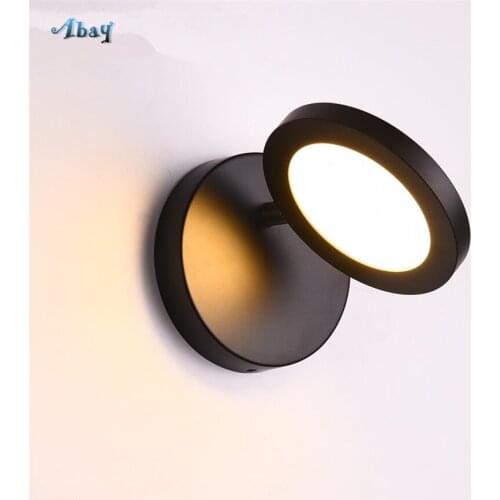 Nordic Minimalism Black White Wall Lamps Adjustable Angle for Living Room Bedroom Bathroom Mirror Light Modern Indoor Lighting
