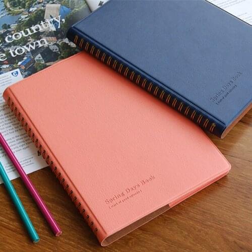 2021 New PU Leather Agenda 2021 2022 Planner Diary Spiral Business Notebook and Journals Coil Notepad Stationery Notepad