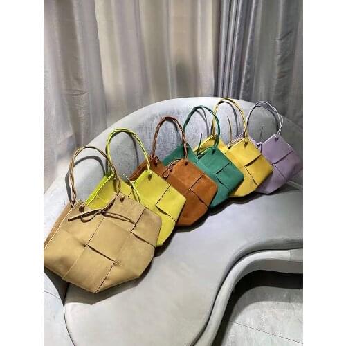 2021 New Suede Leather Totes Bag For Female Shopper shoulder Bags Plaid Large Womens Luxury Designer Handbags And Purse