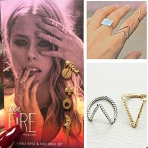 New European and American trade jewelry simple dual V-shaped ring female Personalized Ring Jewelry wholesale